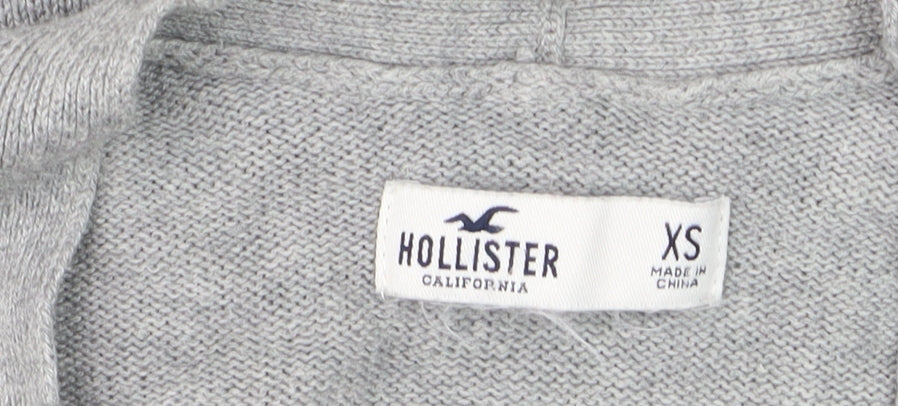 Womens UK Size XS Hollister Grey Cardigan Jumper