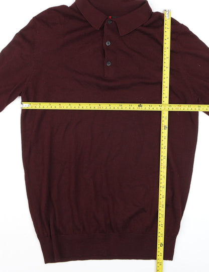 Mens UK Size M Dressmann Brown Henley Jumper