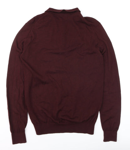 Mens UK Size M Dressmann Brown Henley Jumper