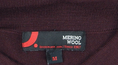 Mens UK Size M Dressmann Brown Henley Jumper