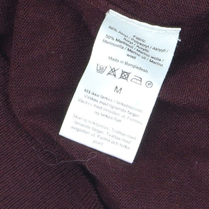 Mens UK Size M Dressmann Brown Henley Jumper