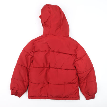 Boys UK Size 7 Years DKNY Red Puffer Jacket