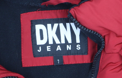 Boys UK Size 7 Years DKNY Red Puffer Jacket