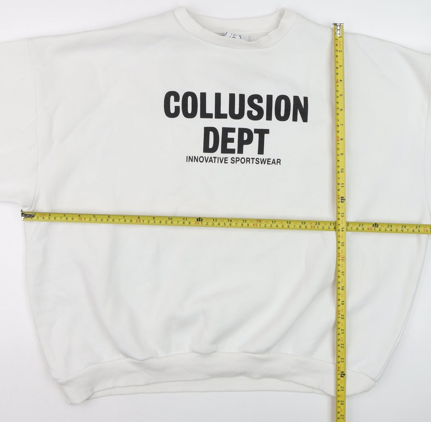 Mens UK Size L COLLUSION White Pullover Sweatshirt