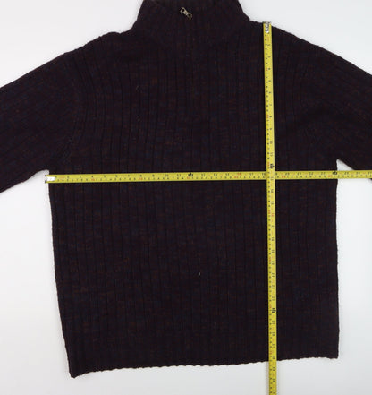 Mens UK Size 2XL Marks and Spencer Purple 1/4 Zip Jumper