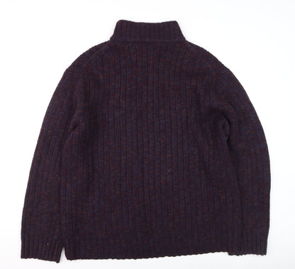 Mens UK Size 2XL Marks and Spencer Purple 1/4 Zip Jumper