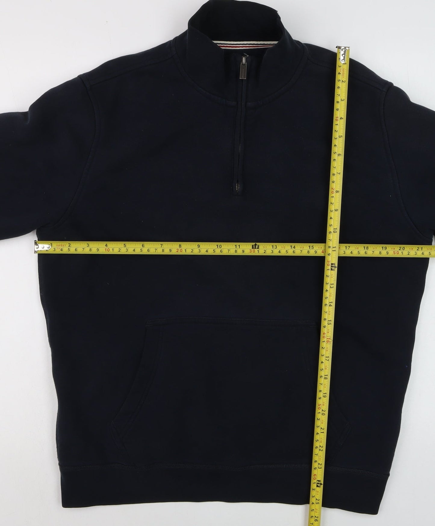 Mens UK Size M Lands' End Blue 1/2 Zip Sweatshirt