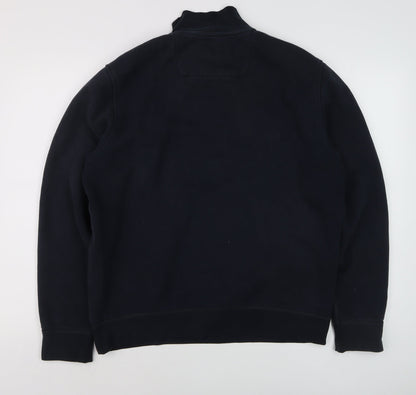 Mens UK Size M Lands' End Blue 1/2 Zip Sweatshirt