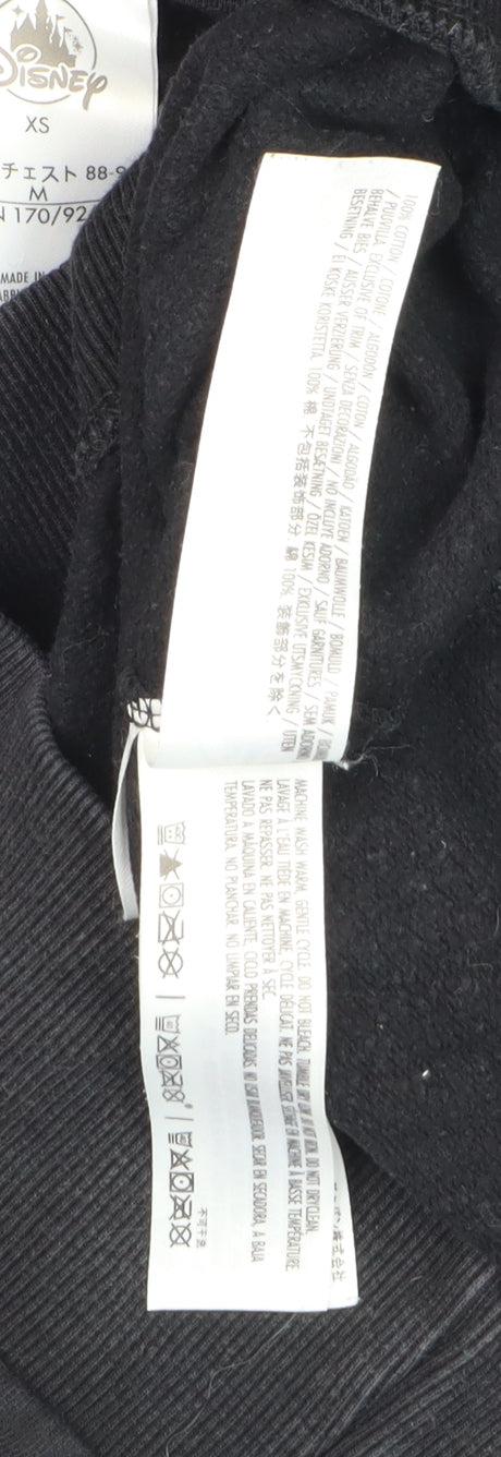 Mens UK Size XS Disney Black Pullover Hoodie