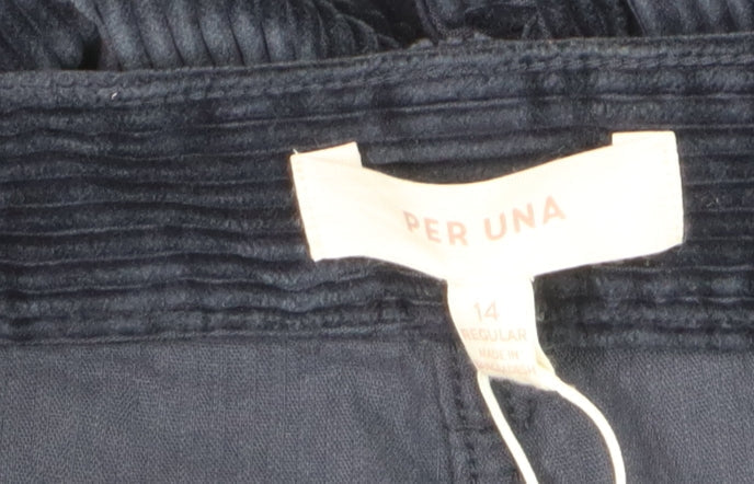 Womens UK Size 14 Marks and Spencer Regular Fit Casual Blue Trousers