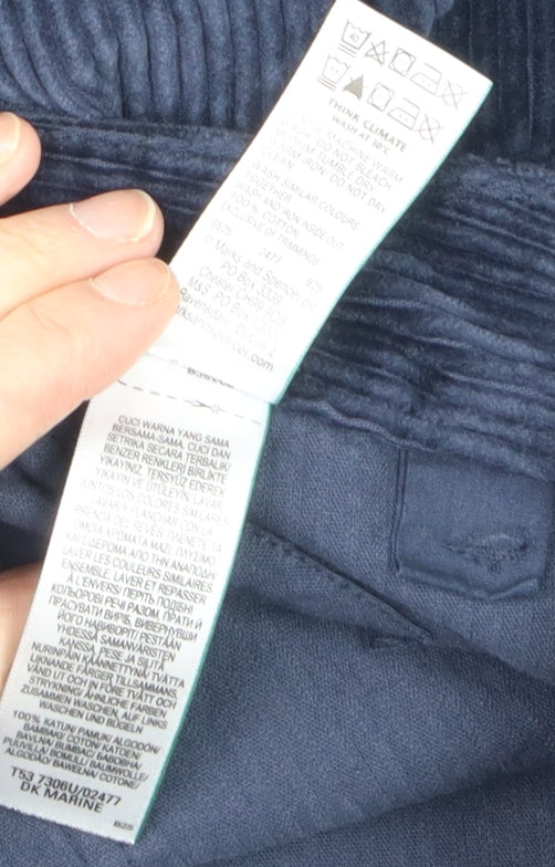 Womens UK Size 14 Marks and Spencer Regular Fit Casual Blue Trousers