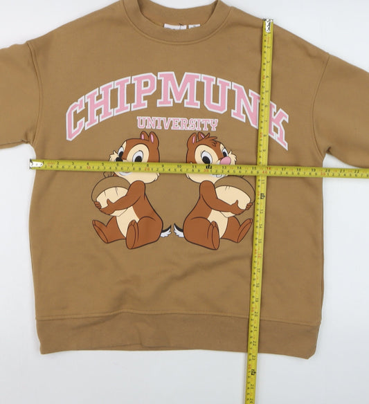 Womens UK Size XS Disney Brown Pullover Sweatshirt