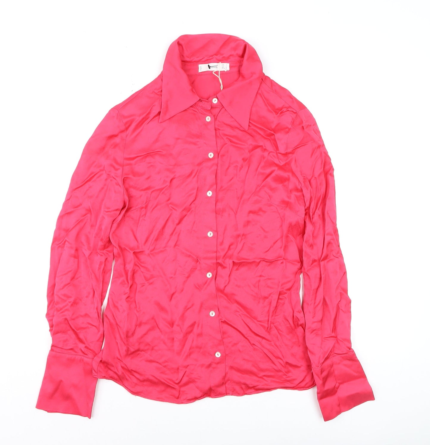 Womens UK Size 10 MNG Pink Classic Button-Up
