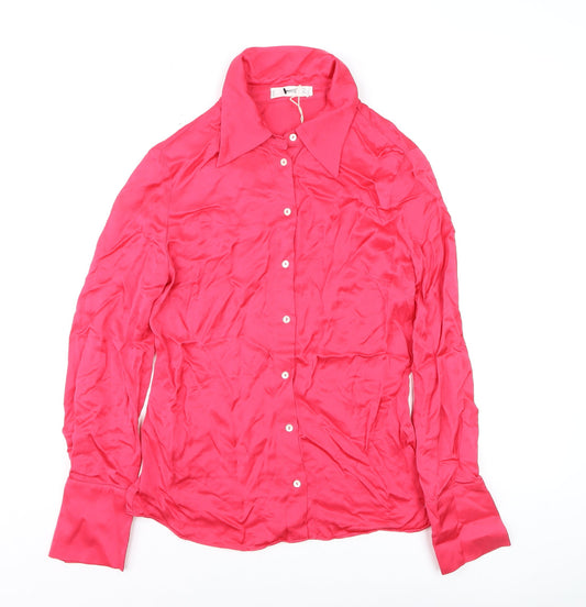 Womens UK Size 10 MNG Pink Classic Button-Up