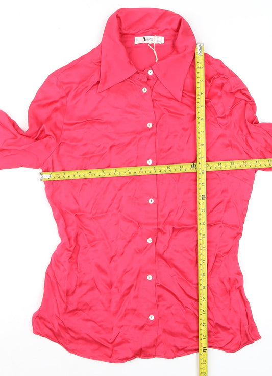 Womens UK Size 10 MNG Pink Classic Button-Up