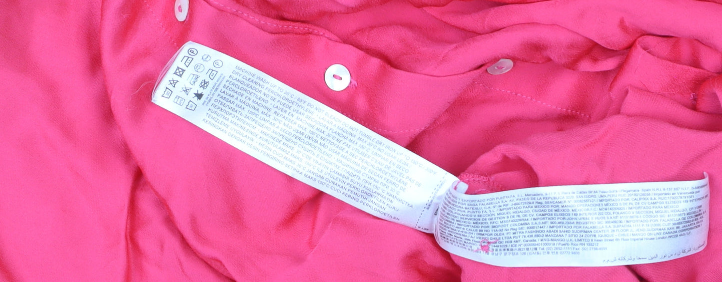 Womens UK Size 10 MNG Pink Classic Button-Up