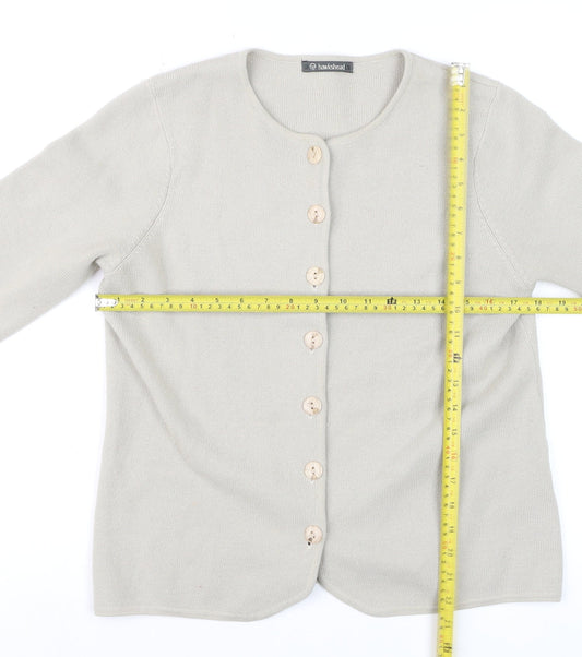 Hawkshead Women's Beige Cotton Button Cardigan M