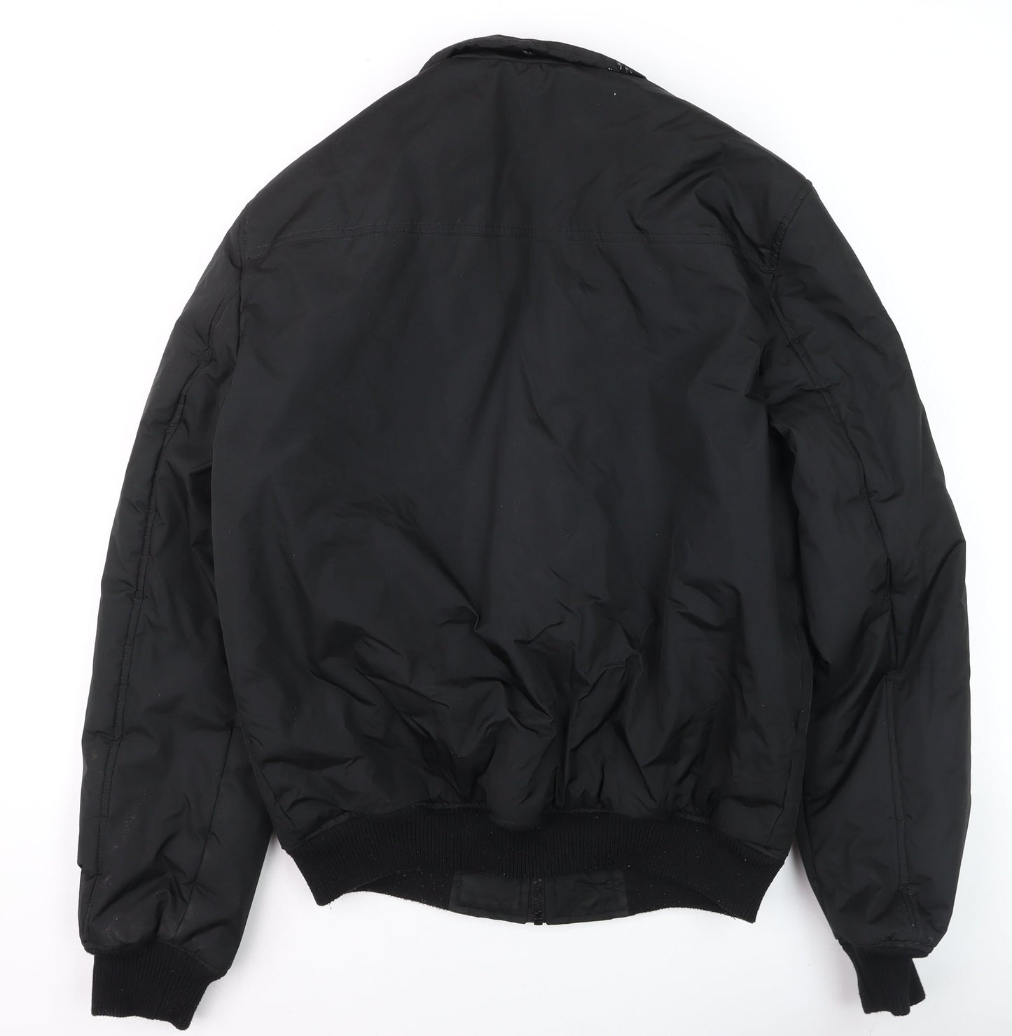 Threadbare Men's Black Bomber Jacket Size M Polyester Zip Casual