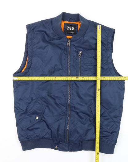 Mens UK Size M Zara Blue Bomber Jacket