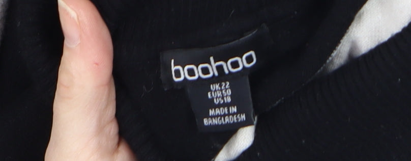 Womens UK Size 22 Boohoo Black Pullover Jumper