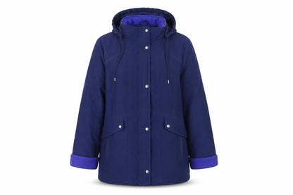 EWM Women’s Blue Hooded Parka Jacket Size 14 Water Resistant