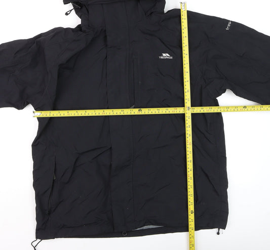 Trespass Men's Black XS Waterproof Hooded Rain Jacket