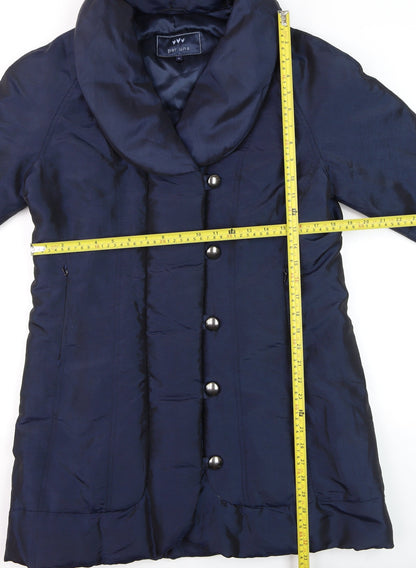 Marks and Spencer Per Una Women's Blue Long Overcoat Size M