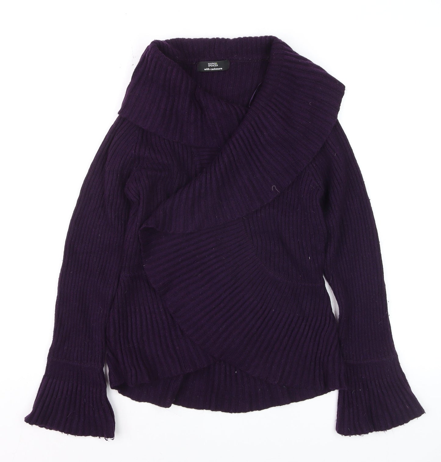 Womens UK Size 12 Marks and Spencer Purple Wrap Jumper