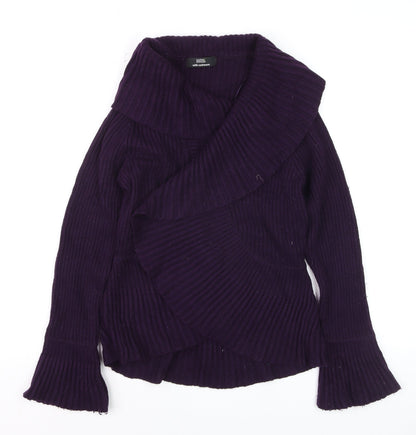 Womens UK Size 12 Marks and Spencer Purple Wrap Jumper