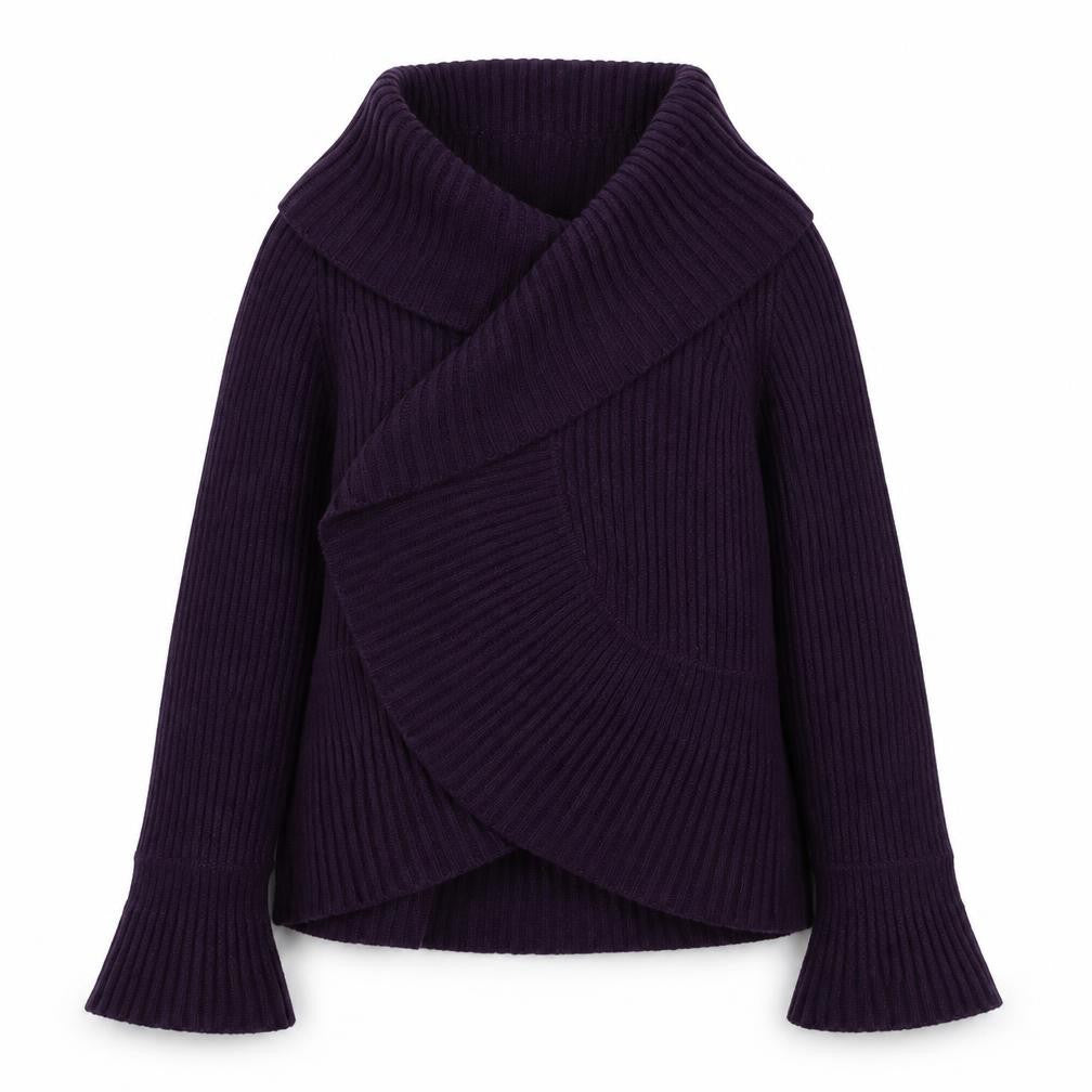 Womens UK Size 12 Marks and Spencer Purple Wrap Jumper