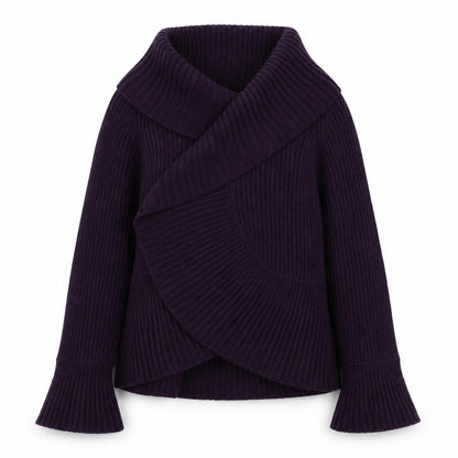 Womens UK Size 12 Marks and Spencer Purple Wrap Jumper