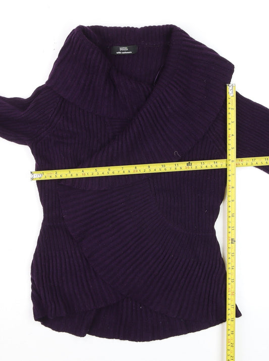 Womens UK Size 12 Marks and Spencer Purple Wrap Jumper