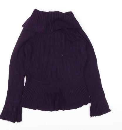 Womens UK Size 12 Marks and Spencer Purple Wrap Jumper