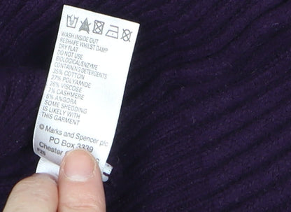 Womens UK Size 12 Marks and Spencer Purple Wrap Jumper