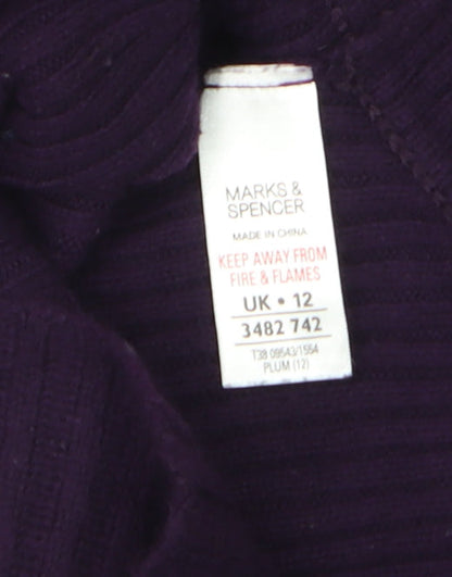 Womens UK Size 12 Marks and Spencer Purple Wrap Jumper