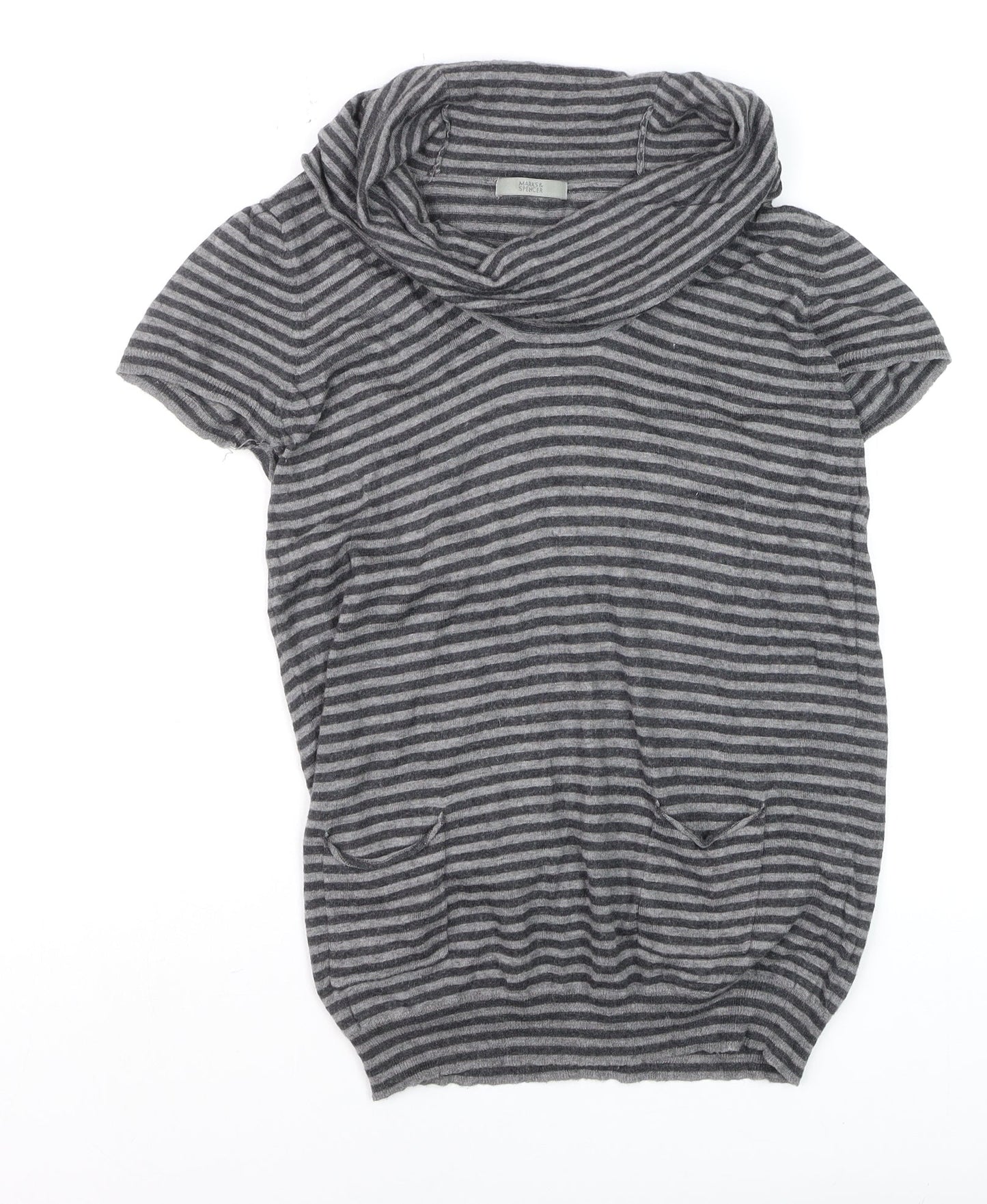 Womens UK Size 12 Marks and Spencer Grey Tunic Blouse