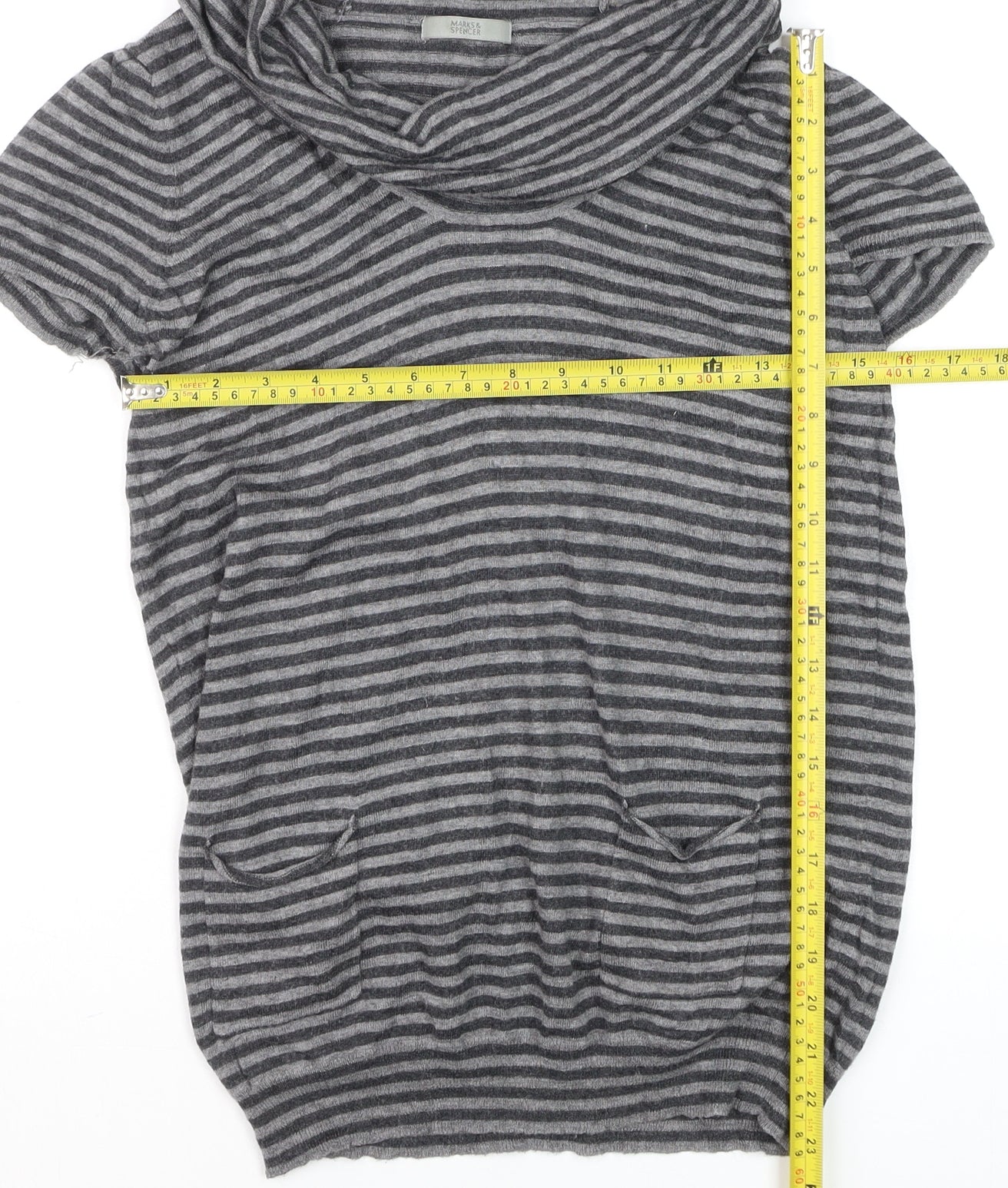 Womens UK Size 12 Marks and Spencer Grey Tunic Blouse