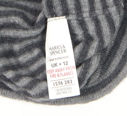 Womens UK Size 12 Marks and Spencer Grey Tunic Blouse