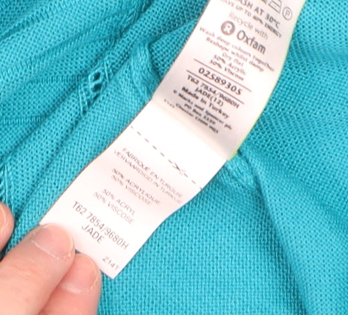 Womens UK Size L Marks and Spencer Blue Cardigan Jumper