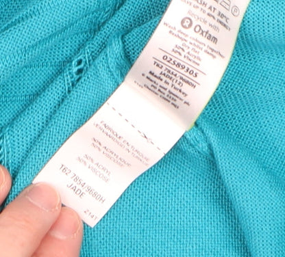 Womens UK Size L Marks and Spencer Blue Cardigan Jumper