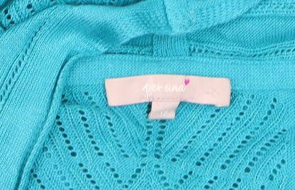 Womens UK Size L Marks and Spencer Blue Cardigan Jumper