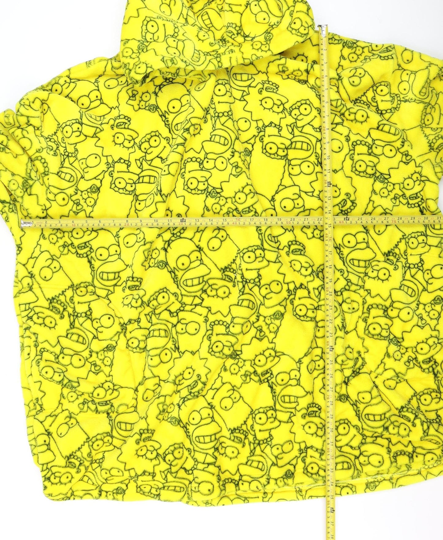 The Simpsons Men's Yellow Fleece Hooded One Size Nightwear