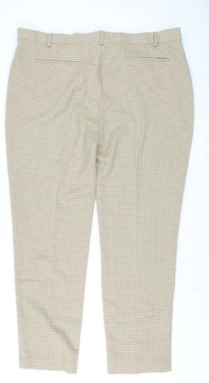 ASOS Men's Beige Check Chino Trousers Size 44 Regular Fit