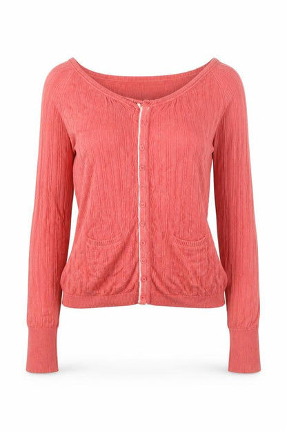 Womens UK Size XS LTB Red Cardigan Jumper