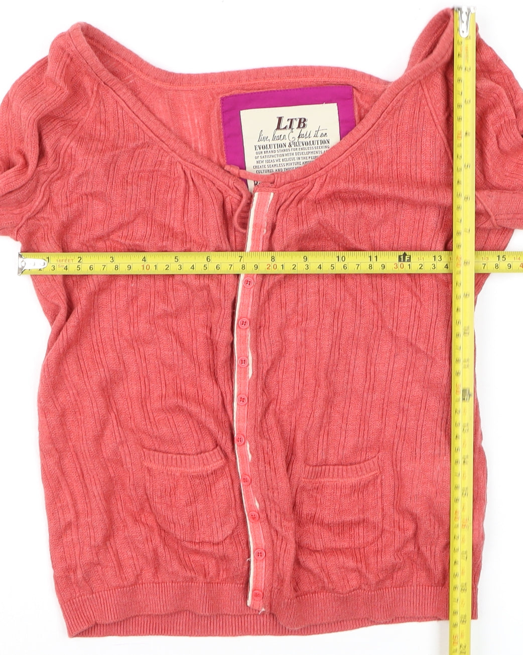 Womens UK Size XS LTB Red Cardigan Jumper