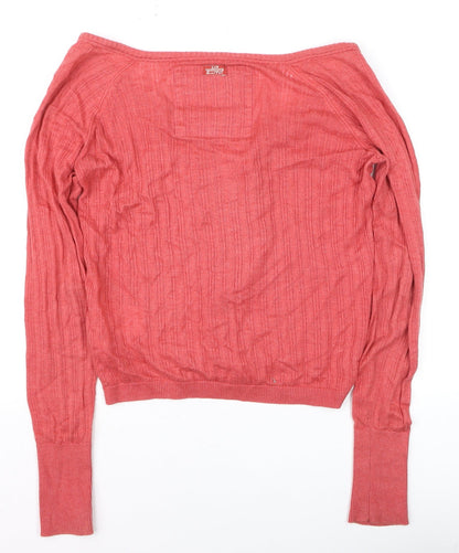 Womens UK Size XS LTB Red Cardigan Jumper