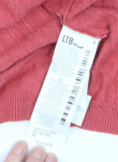 Womens UK Size XS LTB Red Cardigan Jumper