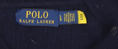 Mens UK Size L Polo Ralph Lauren Blue 1/2 Zip Jumper