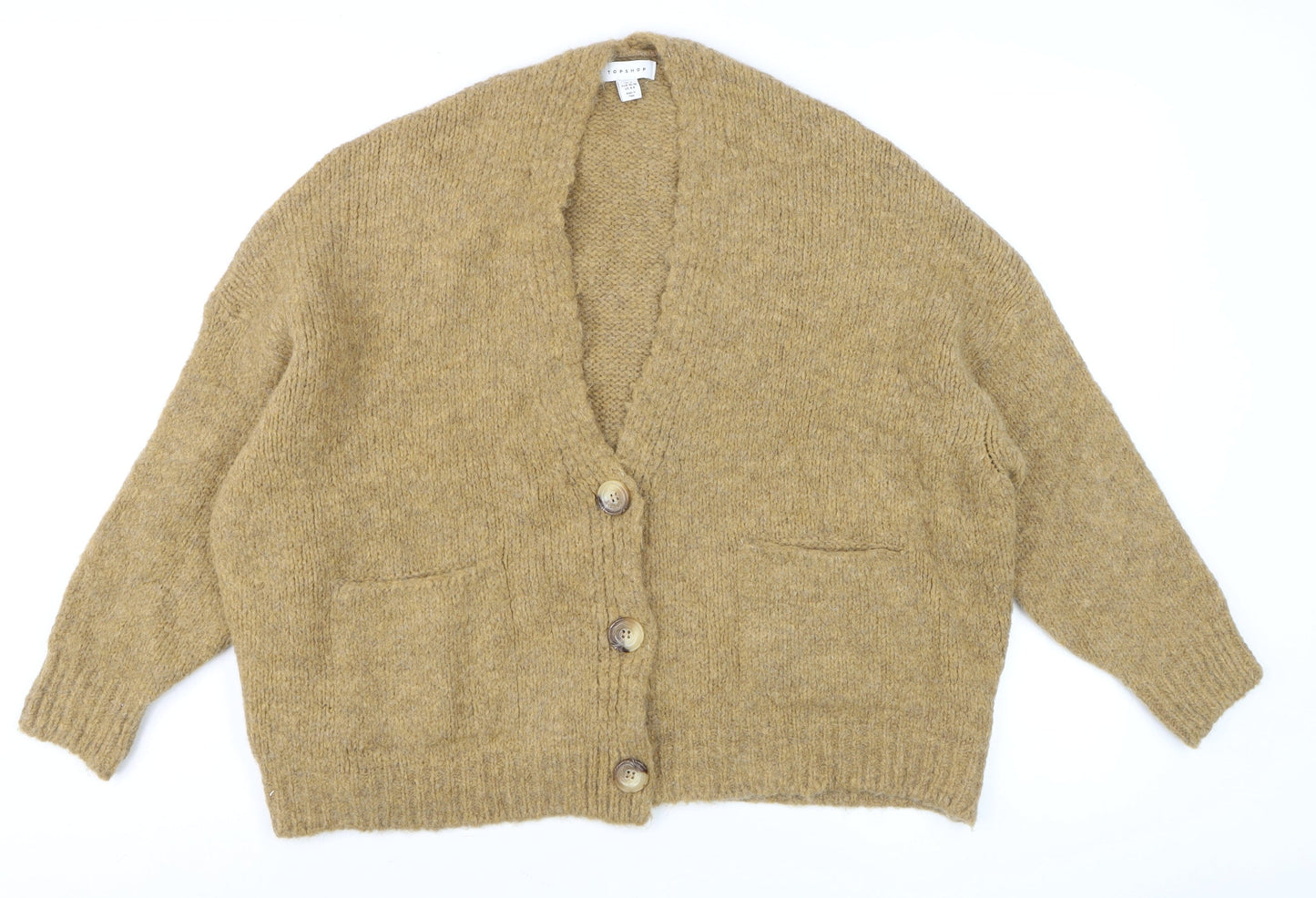 Womens UK Size S Topshop Beige Cardigan Jumper