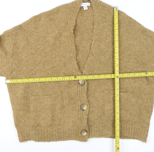 Womens UK Size S Topshop Beige Cardigan Jumper